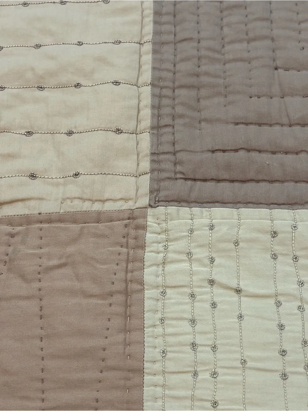 Vtg 90s Patchwork Appliqué Quilt King/CK Pick Stitch Comforter 112x95 Pink Brick